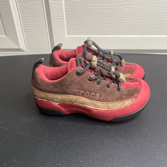 Crocs Kids Dawson Sneaker Toddler Red Espresso Khaki 11464 - Picture 1 of 4